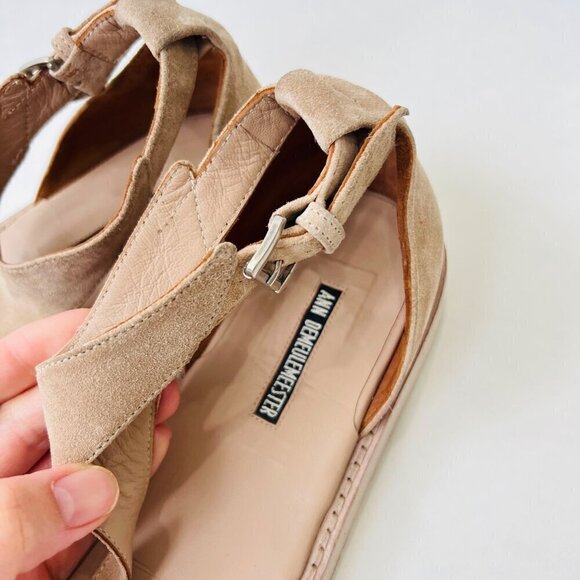 Ann Demeulemeester t-straps suede sandals, Beige, Size 9/9.5” - Picture 6 of 14